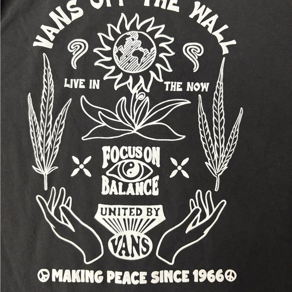 Vans Black Long-Sleeve Graphic Tee with White Back Print small - Picture 7 of 7